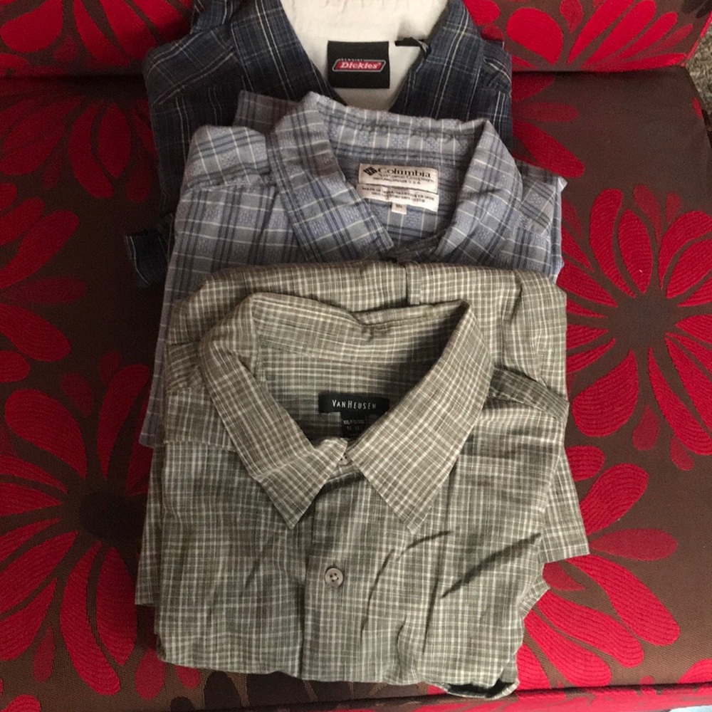 Lot 3 XXL 2XL Short Sleeve Button Up Shirts